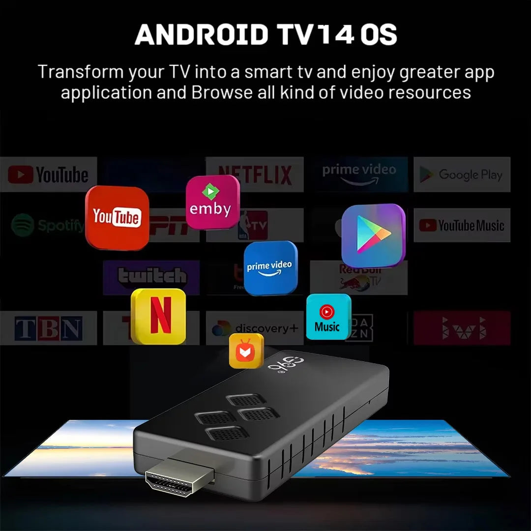 Mortal Android 14 Mini TV Stick Q2 16GB Quad Core Allwinner H313 New Wifi6 BT5.0 Global Streaming Smart TV Box VS Fire TV Stick