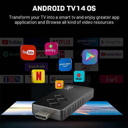 Mortal Android 14 Mini TV Stick Q2 16GB Quad Core Allwinner H313 New Wifi6 BT5.0 Global Streaming Smart TV Box VS Fire TV Stick