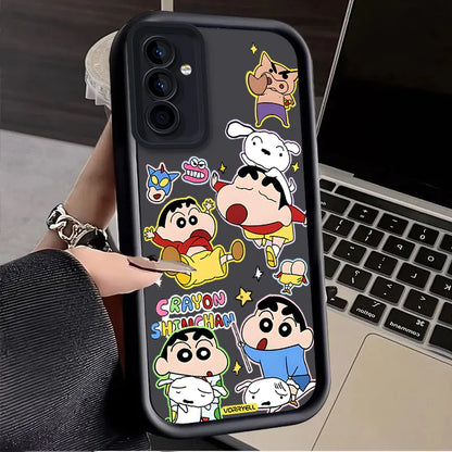 C-Crayon S-ShinChan Case for Samsung Galaxy S25 Ultra Plus S24 S23 S22 S21 S20 FE A73 A72 A71 A56 A55 A54 5G A52 A52S 4G Cover