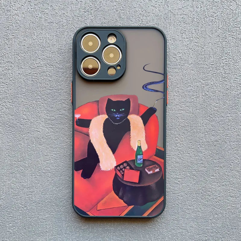Funny Cat Daily Life Phone Case For iPhone 11 Case iPhone 12 14 Pro Max Mini 16 13 15 Pro Max 7 8 Plus XR XS X Shockproof Covers