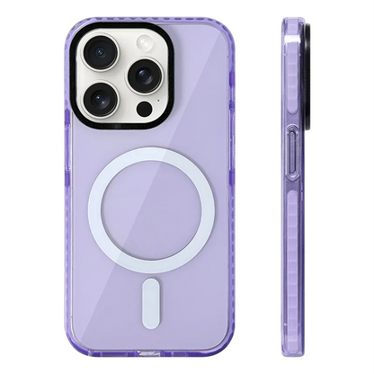 Neon Color Clear Crystal MagSafe Phone Case for iPhone 17 16 15 14 pro max 13 12 Wireless Charging Soft Silicone Bumper Cover