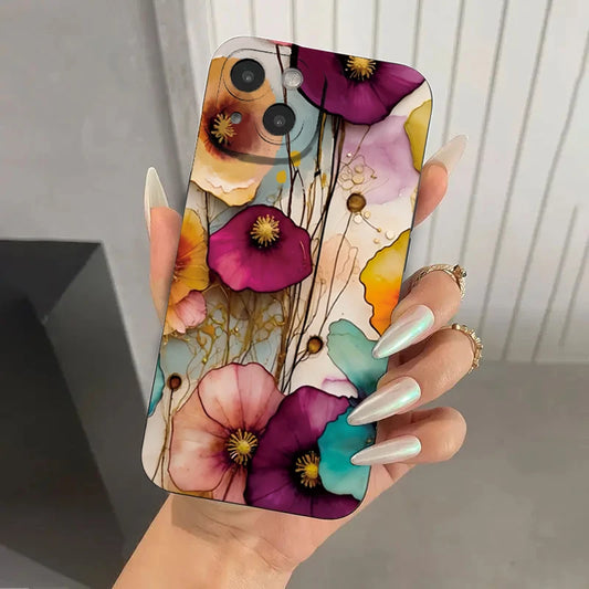 Vintage Floral Pattern Phone Case for Samsung Galaxy S25 S24 S23 S22 Ultra Plus S21 FE A56 A36 A35 A55 A34 A54 A33 A53 A52 Cover