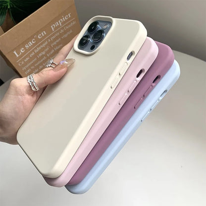 Luxury For Apple Original Silicone Phone Case For iPhone 15 13 12 11 14 Pro Max Mini X XS XR 8 Plus Shockproof Cover Accessories