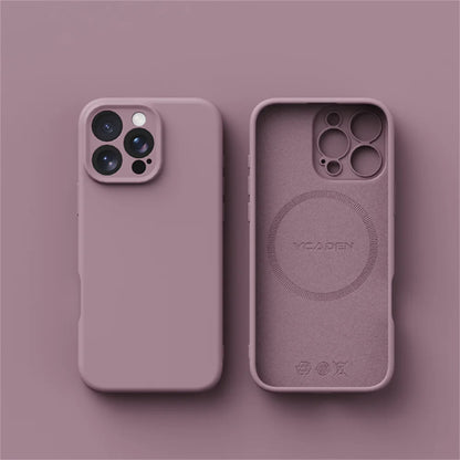 Luxury Liquid Silicone For Magsafe Phone Case For iPhone 16 Plus 15 14 13 12 Pro Max 11 Wireless Charging Skin Smooth Cover