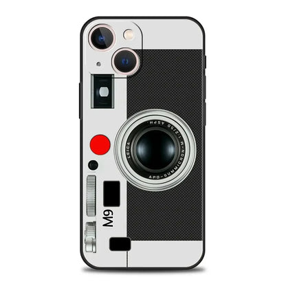 Vintage Tape Camera Gameboy Phone Case For iPhone Apple 16 15 14 13 12 11 Pro Max Mini 7 8 Plus XR XS X SE 2020 Black Cover