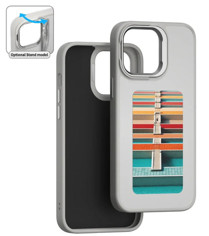 NFC DIY Picture Ink Bracket Phone Case Stand for iPhone 15 14 13 Pro Max Case Screen Phone Cover Cartoon Ink Protection Holder
