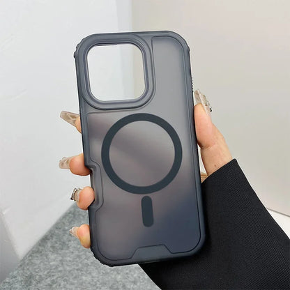 Neon Color Bumper Shockproof MagSafe Phone Case For iPhone 16 16pro max 14 15 Pro 13 11 12 Wireless Charging Frosted Armor Cover