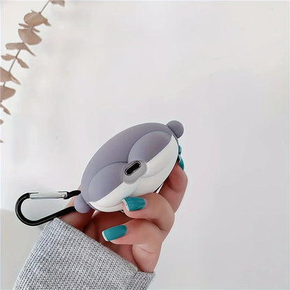 Cute Silicone Headset Cover For AirPods 4 1 or 2 3 Case Cartoon Shark Wireless Bluetooth Earphone Case Box For AirPods Pro 2