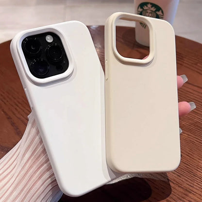 Genuine liquid silicone rugged phone case for iPhone 16 15 14 13 12 11 Pro Max Plus Titanium gray shockproof soft back cover