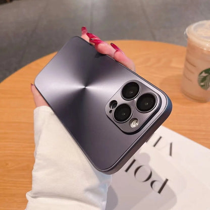 Luxury Laser Aurora CD Texture Matte Phone Case For iPhone 16 15 14 Plus 13 12 11 Pro Max Lens Protection Bumper Armor Cover