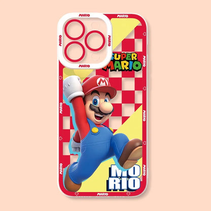 Super Mario Bros Game Case For Iphone 15 Pro Max 16 11 14 13 12 Cover Silicone Funda Transparent