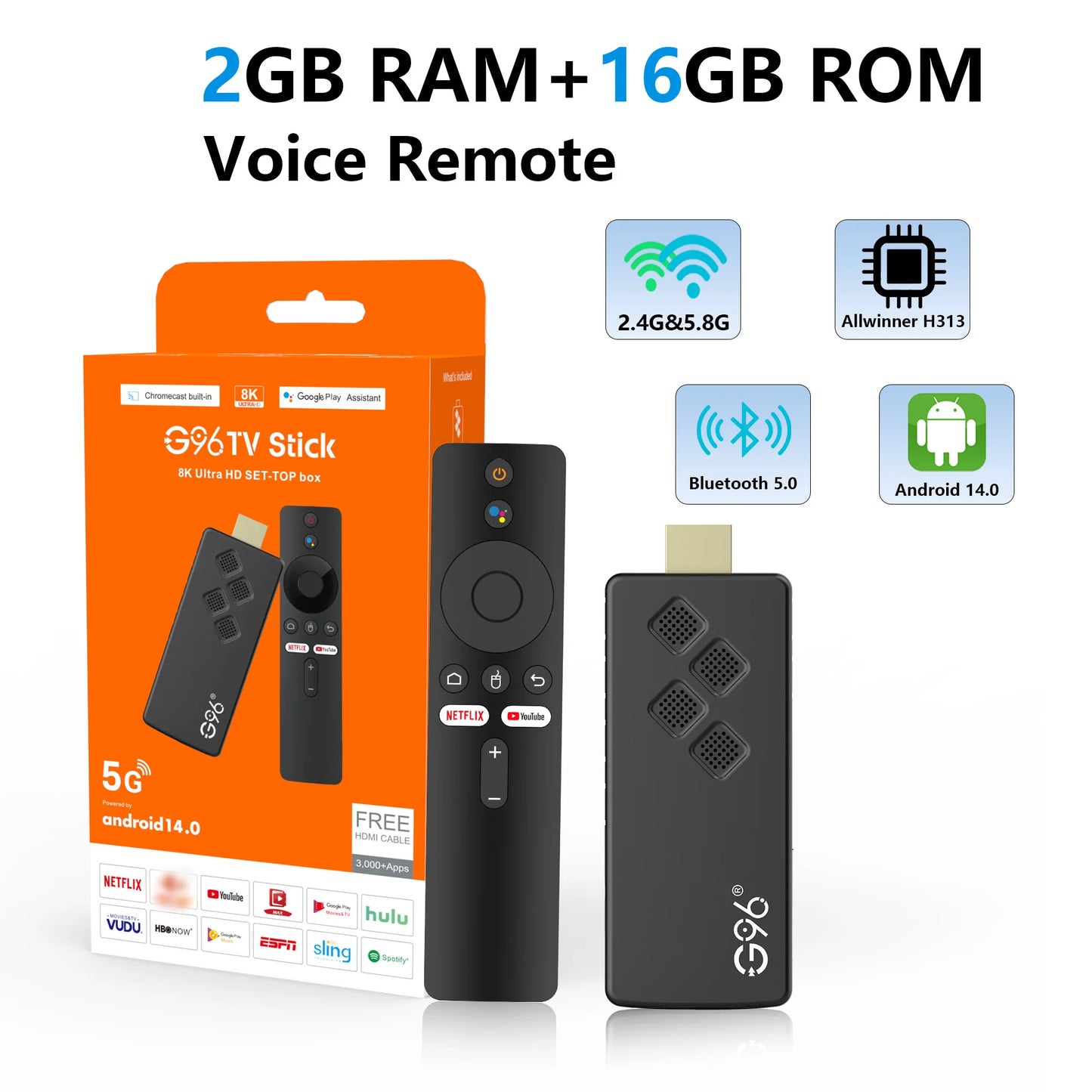 Mortal Android 14 Mini TV Stick Q2 16GB Quad Core Allwinner H313 New Wifi6 BT5.0 Global Streaming Smart TV Box VS Fire TV Stick