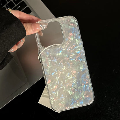 Luxury Glitter Dreamy Conch Shell Phone Case For iPhone 16 15 14 Plus 13 12 11 Pro Max Laser Marble Shiny Clear Bumper Cover