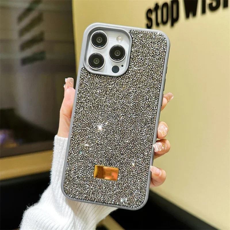 Luxury Bling Glitter Phone Case For iPhone 16 Pro Max 15Pro 14plus 13 12 Vogue Protective Soft Diamond Cover Protective Shell