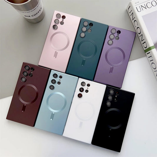 Premium Magnetic Case For Samsung S25 Edge S24 S23 S22 S21 S20 FE Plus Note 10 20 Ultra TPU Soft Wireless Chage Phone Cover