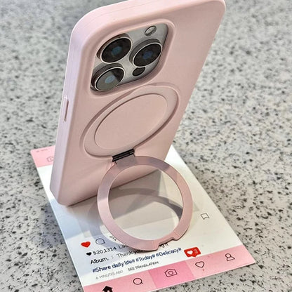 Luxury Liquid Silicone Stand Ring Holder Magsafe Case For iPhone 16 15 14 13 12 11 Pro Max Plus Magnetic Matte Soft Bumper Cover