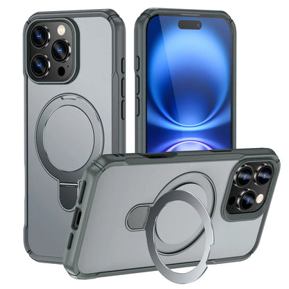 For Magsafe Wireless Charge Fold Magnetic Stand Phone Case For iPhone 15 16 17 Pro Max 16E 14 13 12 11 Anti-slip Bumper Cover