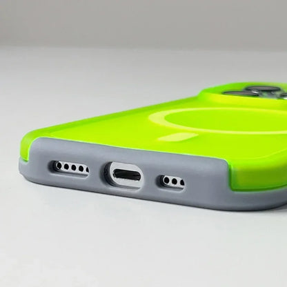 Magnetic Neon Color Matte Translucent Armor Shockproof Case for IPhone 16 13 12 14 15 Pro Max for Magsafe Wireless Charge Cover
