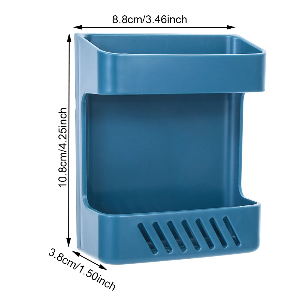 Wall Mounted Mobile Phone Charging Holder Bracket Remote Controller Stand Multi-function Wall Shelf Hotel Universal Storage Box