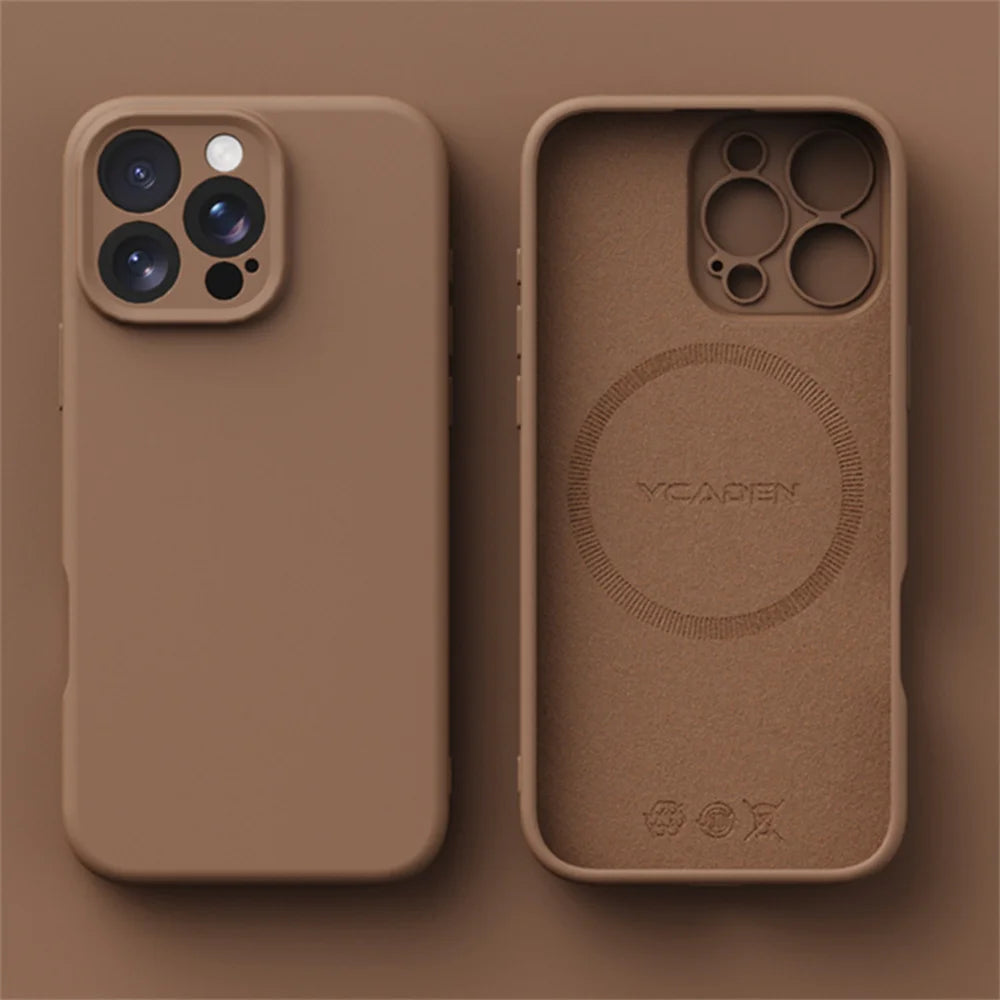 Luxury Liquid Silicone For Magsafe Phone Case For iPhone 16 Plus 15 14 13 12 Pro Max 11 Wireless Charging Skin Smooth Cover