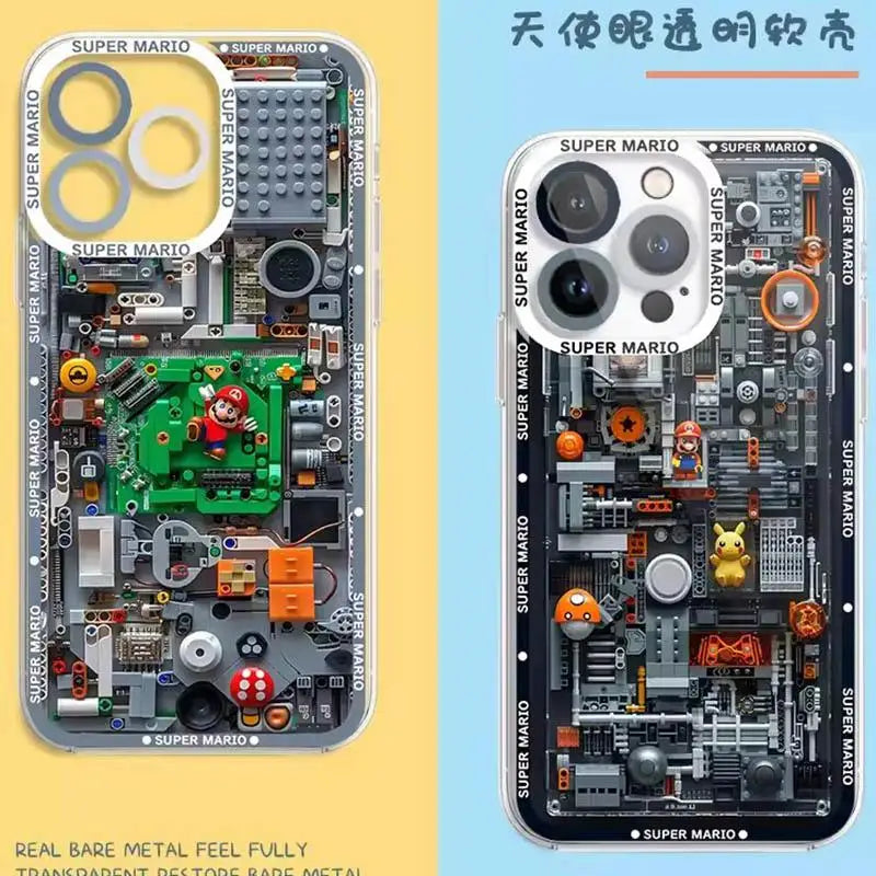 Super Mario Bros Game Case For Iphone 15 Pro Max 16 11 14 13 12 Cover Silicone Funda Transparent