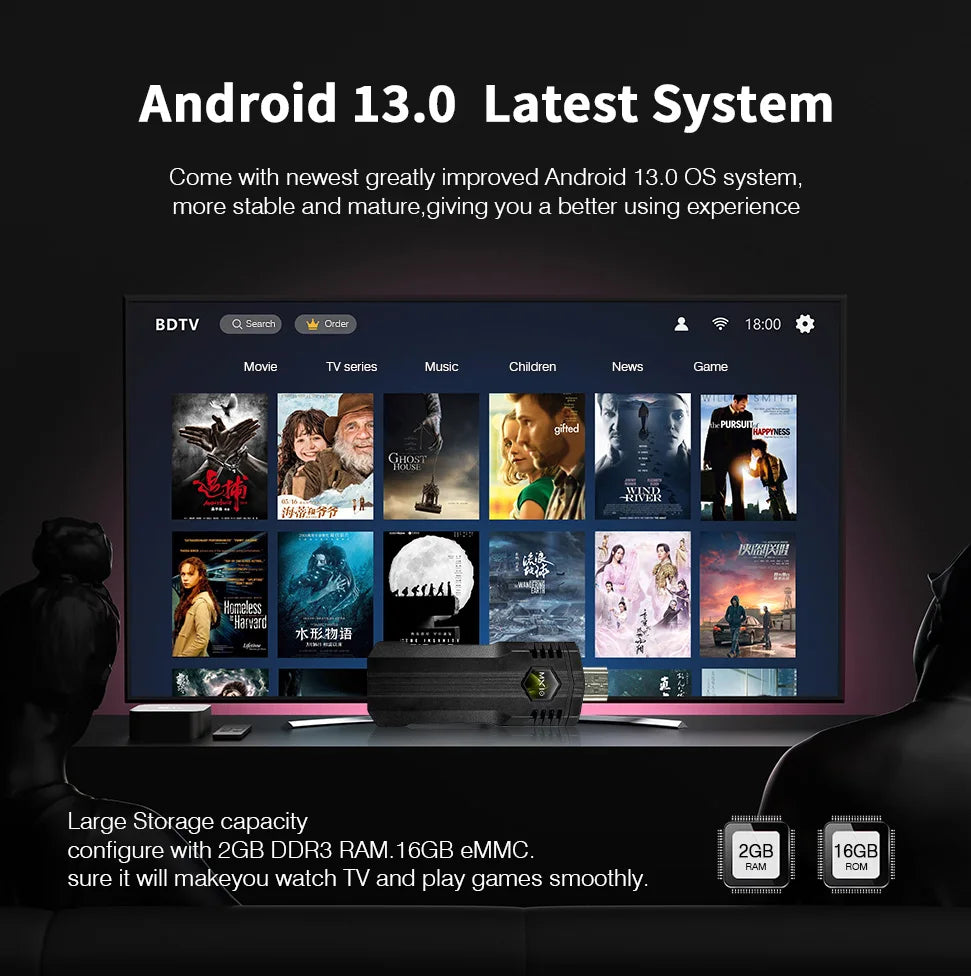 4K Streaming Smart TV Stick MX10 X1 4K Ultra 2GB 16GB WIFI Voice Remote Android 13 TV Sticks Set Top Box Fire Stick