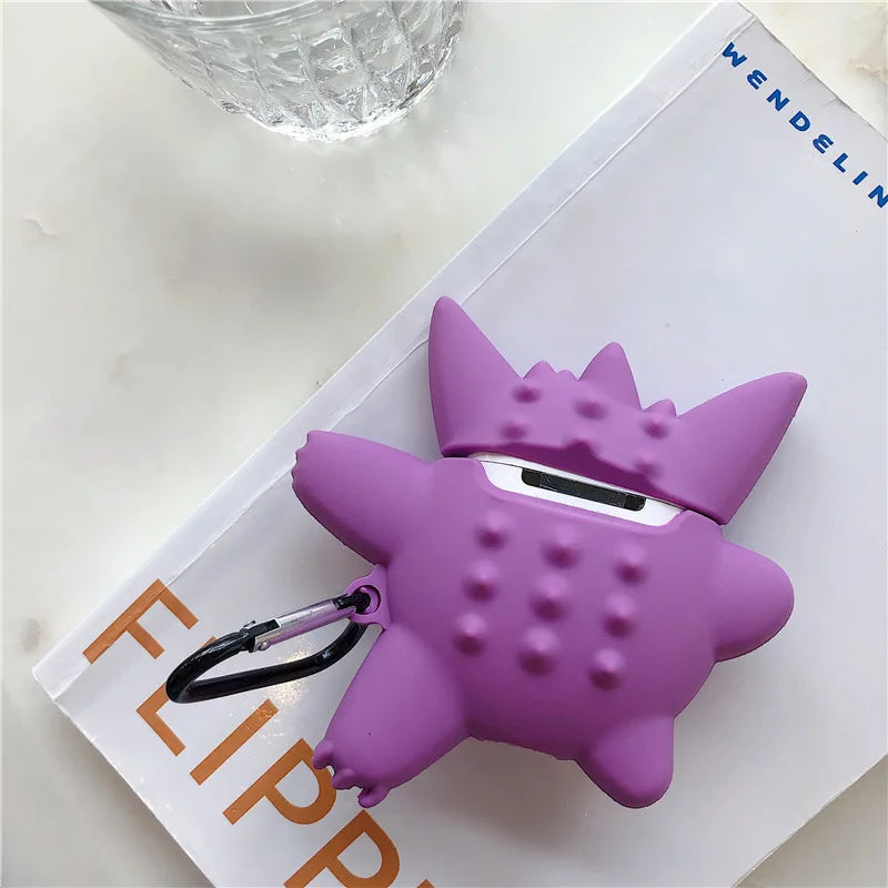 Pokemon Purple Gengar Shockproof Protective Earphone Silicone Cover For Airpods Pro 2 Case/Airpods 1/2/3 Case Kids Girls