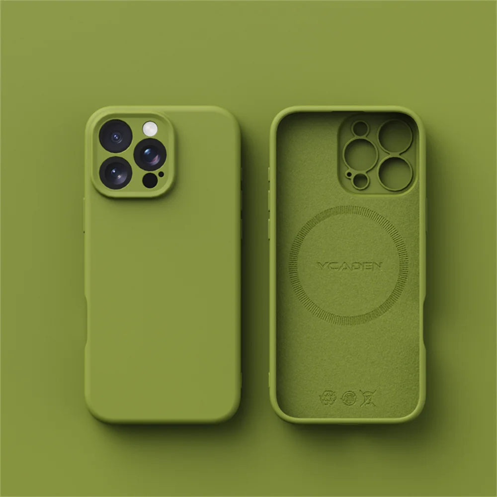 Luxury Liquid Silicone For Magsafe Phone Case For iPhone 16 Plus 15 14 13 12 Pro Max 11 Wireless Charging Skin Smooth Cover