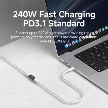 Hagibis USB C Female to USB C Female Adapter 80Gbps 240W USB4 Dual Female Extension Cable Converter for Thunderbolt 5/4 Laptop