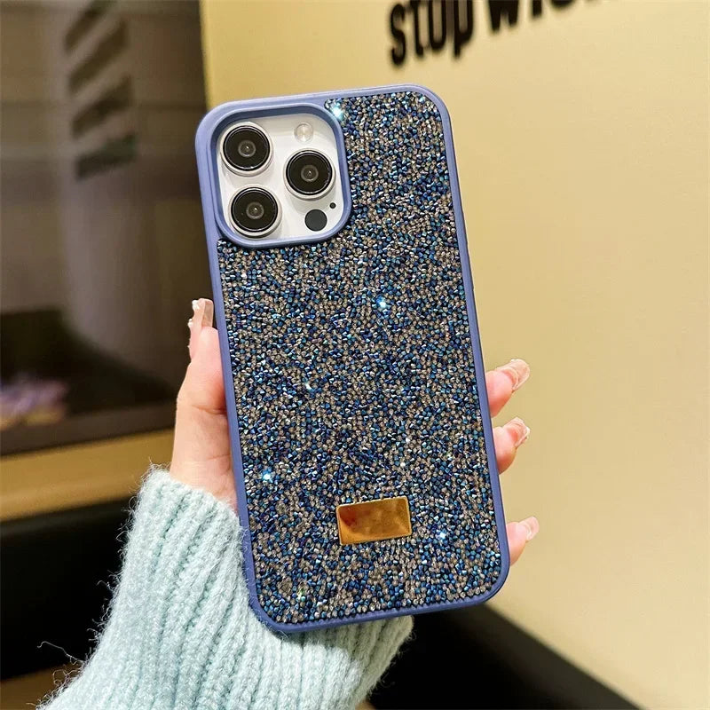 Luxury Bling Glitter Phone Case For iPhone 16 Pro Max 15Pro 14plus 13 12 Vogue Protective Soft Diamond Cover Protective Shell