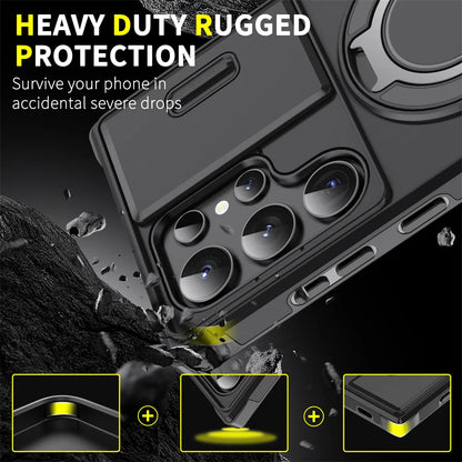 Slide Camera Protection Magnetic Stand Phone Case for Samsung S25 Edge S24 S23 Plus S21 S22 Ultra FE A54 A15 A14 A05 A05S Cover