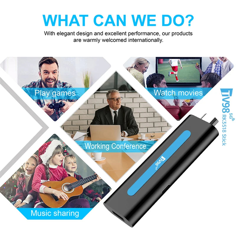 Real Android 14 TV Stick 4K ATV Mini TV Box Support 8K Video BT5.0 2.4G&5G Dual WiFi Voice Remote Quad Core Smart TV Box 2025