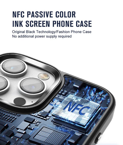 Magnetic NFC Ink Smart Phone Case For iphone 16 15 14 Pro Max DIY Picture Ink Phone Case Screen Phone Cover Four Colors Image