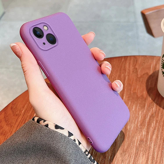 Ultra-Thin Sandstone Matte Case For iPhone 15 14 13 Pro 12 11 Pro Max Mini 16 Plus Slim Soft TPU Shockproof Scrub Back Cover