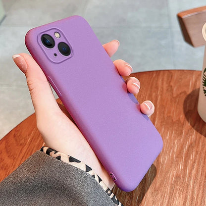 Ultra-Thin Sandstone Matte Case For iPhone 15 14 13 Pro 12 11 Pro Max Mini 16 Plus Slim Soft TPU Shockproof Scrub Back Cover