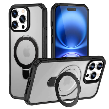 For Magsafe Wireless Charge Fold Magnetic Stand Phone Case For iPhone 15 16 17 Pro Max 16E 14 13 12 11 Anti-slip Bumper Cover