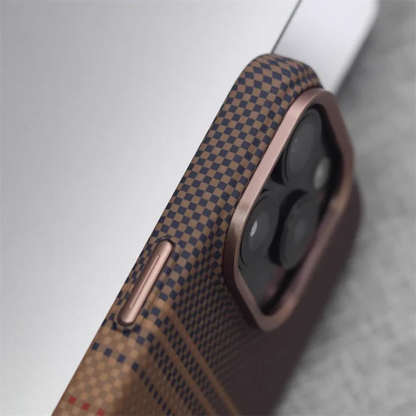 For iPhone 14 15 13 16 Pro Max Luxury Carbon Fiber Relief Magsafe Phone Case Metal Lens Matte Wireless Charging Shockproof Cover