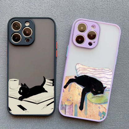 Funny Cat Daily Life Phone Case For iPhone 11 Case iPhone 12 14 Pro Max Mini 16 13 15 Pro Max 7 8 Plus XR XS X Shockproof Covers
