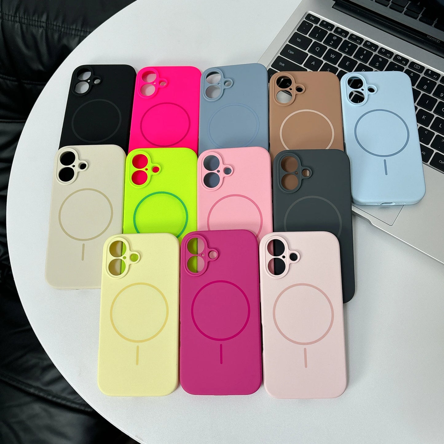 Fashion Fluorescent Silicone Magnetic for Magsafe Case For iPhone 17 Air 16 15 14 Plus 13 12 Pro Max Wireless Charge Candy Cover