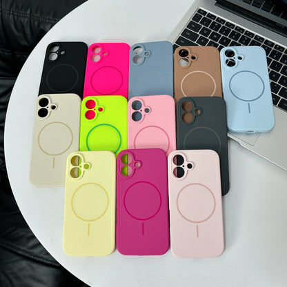 Fashion Fluorescent Silicone Magnetic for Magsafe Case For iPhone 17 Air 16 15 14 Plus 13 12 Pro Max Wireless Charge Candy Cover