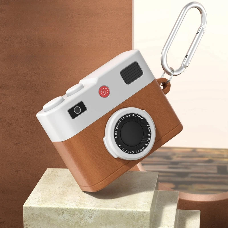 Fashion Retro 3D Camera Earphone Cover for Apple Airpods 4 Soft Silicone Bluetooth Headphone Protective Case New Design