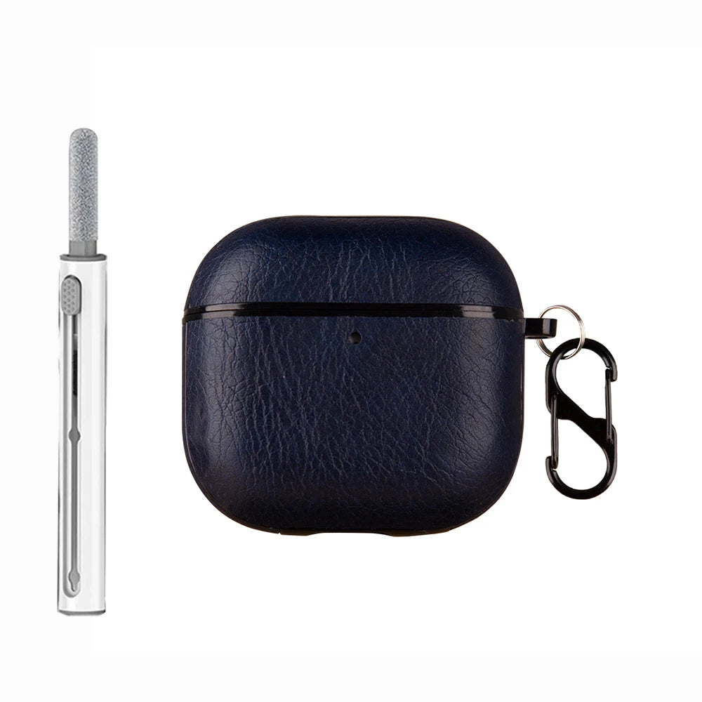 Retro Leather PU Case For AirPods 4 4th ANC 2024 Cover With Cleaner Pen Headphone Wireless Charging Box For AirPods 4 Coque Capa
