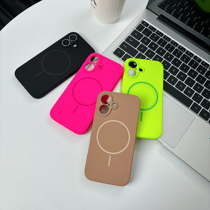 Fashion Fluorescent Silicone Magnetic for Magsafe Case For iPhone 17 Air 16 15 14 Plus 13 12 Pro Max Wireless Charge Candy Cover