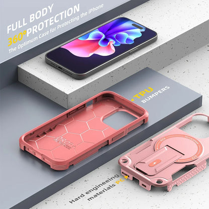 For Magsafe Stand Invisible Phone Case for IPhone 17 16 15 14 11 13 12 Pro Max Plus Wireless Charging Hard Anti-fall Cover