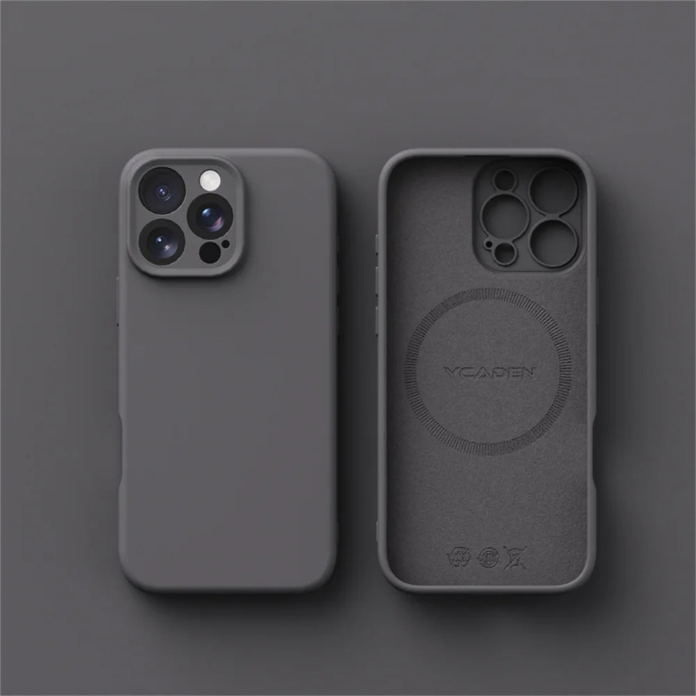 Luxury Liquid Silicone For Magsafe Phone Case For iPhone 16 Plus 15 14 13 12 Pro Max 11 Wireless Charging Skin Smooth Cover