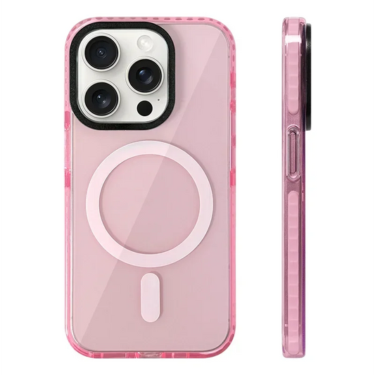 Transparent Neon Color MagSafe Phone Case for iPhone 17Air 15 16Pro Max 13 14 12 11 Wireless Charging Soft Silicone Bumper Cover