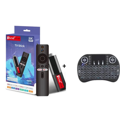 TV98 ATV Mini TV Stick Android 14 TV Stick HDR Set Top Box 8K Video WiFi 2.4/5G Streaming Smart TV Box for Network Media Player