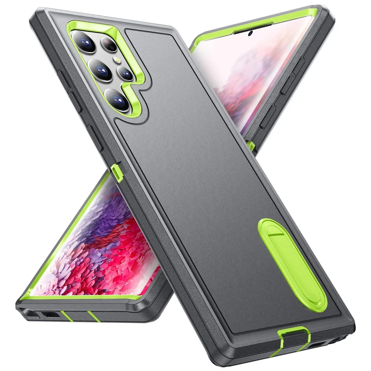 Case For Samsung Galaxy S25 Ultra S25 Edge S24 A56 A36 A17 Full 3 in 1 Shockproof Heavy Duty Anti-Scratch Rugged Kickstand Cover