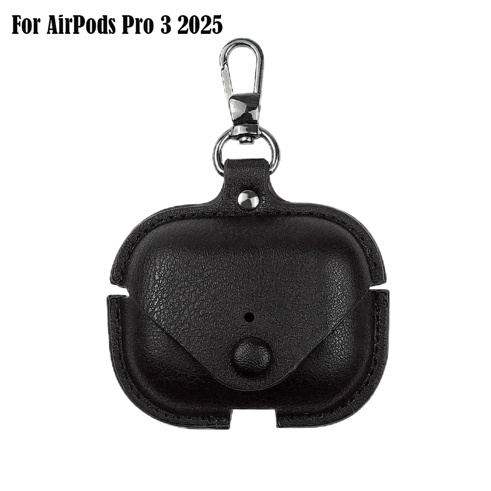 Retro Leather Case For AirPods 4 Pro 3 Business Earphone Cases For Apple AirPods 4 4th Generation Cover Headset Shell With Hook