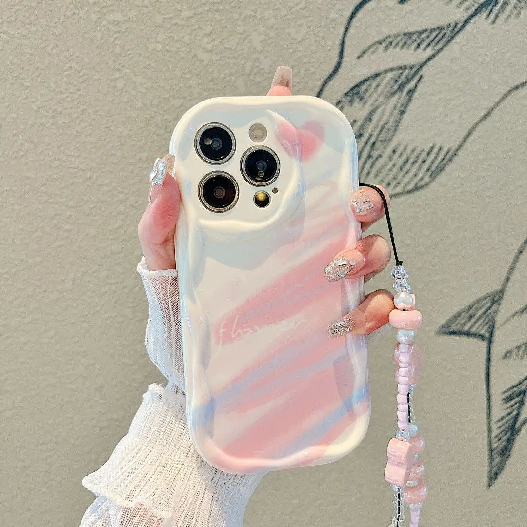 Flower Wrist Chain Phone Case For Samsung Galaxy A16 A06 A54 A55 A35 A24 A25 A15 A34 A31 A32 A51 A52 A71 S25 Ultra S24 FE Cover